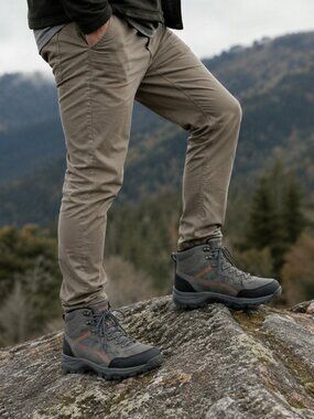 Northside Men's Size 12 Waterproof Hiking Boots Gray Orange Mid Trail Outdoor
